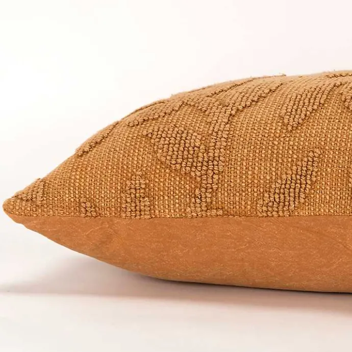 Hot Kirklands Home Pumpkin Stonewash Botanical Pillow Orange