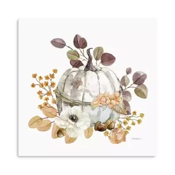 Best Kirklands Home Pumpkin with Florals Canvas Art Print