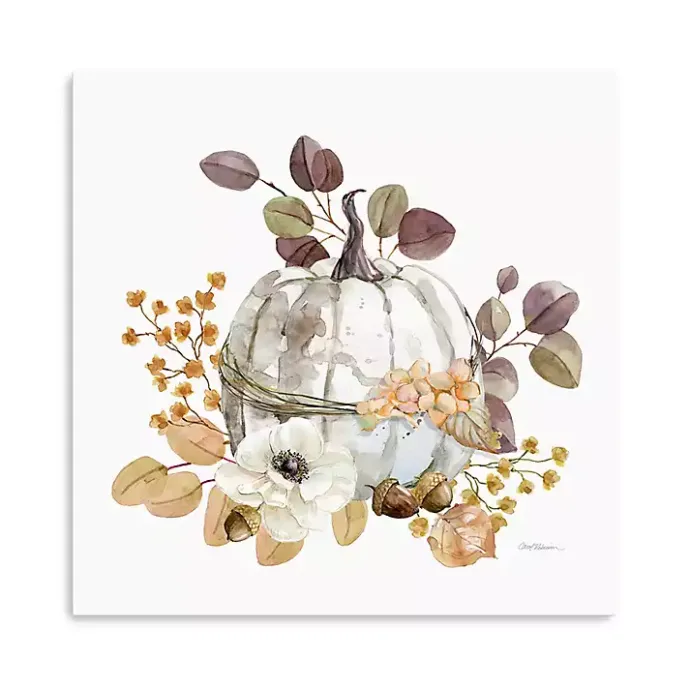 Best Kirklands Home Pumpkin with Florals Canvas Art Print