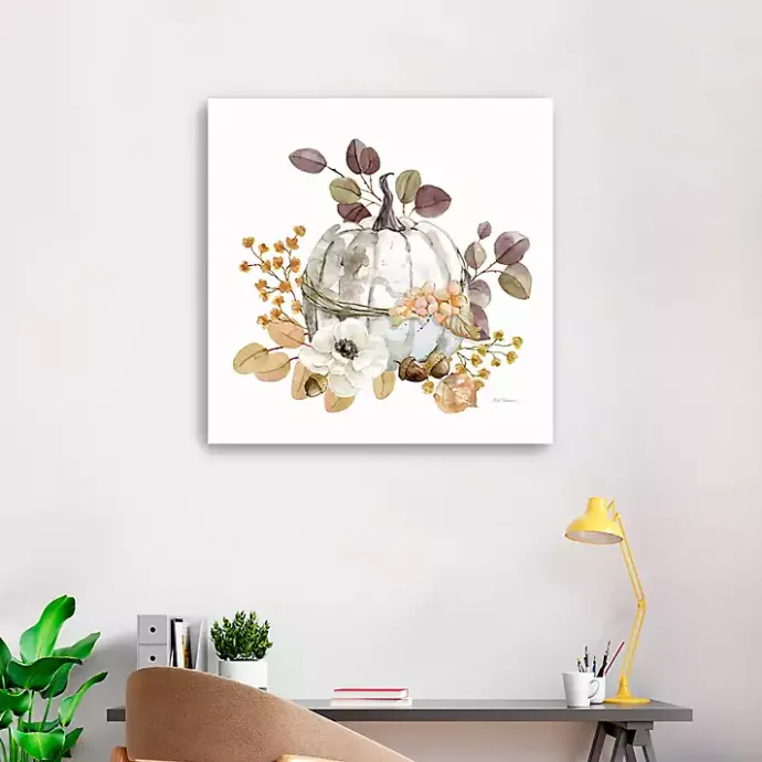 Best Kirklands Home Pumpkin with Florals Canvas Art Print