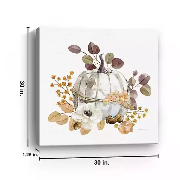 Best Kirklands Home Pumpkin with Florals Canvas Art Print