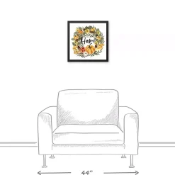 Best Kirklands Home Pumpkin Wreath Home Framed Canvas Art Print