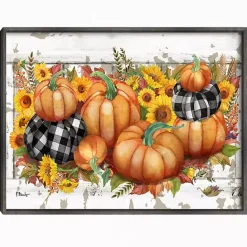 Sale Kirklands Home Pumpkins and Sunflowers Framed Canvas Art Print