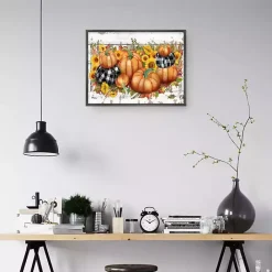 Sale Kirklands Home Pumpkins and Sunflowers Framed Canvas Art Print