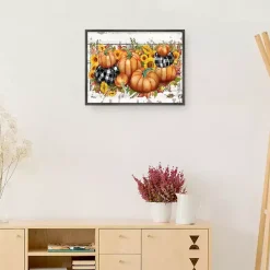 Sale Kirklands Home Pumpkins and Sunflowers Framed Canvas Art Print