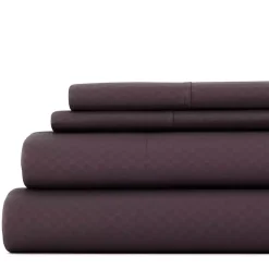 Hot Kirklands Home Embossed Checkered 3-pc. Twin Sheet Set Purple