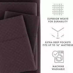 Hot Kirklands Home Embossed Checkered 3-pc. Twin Sheet Set Purple