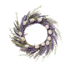 Kirklands Home Purple Heather Easter Egg Wreath