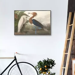 New Kirklands Home Purple Heron Framed Canvas Art Print Multi