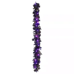 Online Kirklands Home Purple Pre-Lit Black Leaves Garland