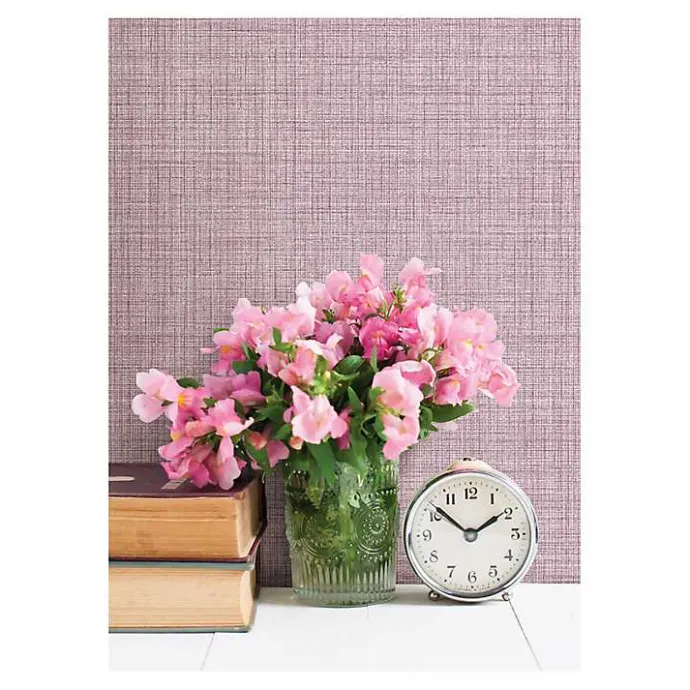 Outlet Kirklands Home Textured Faux Fabric Peel & Stick Wallpaper Purple