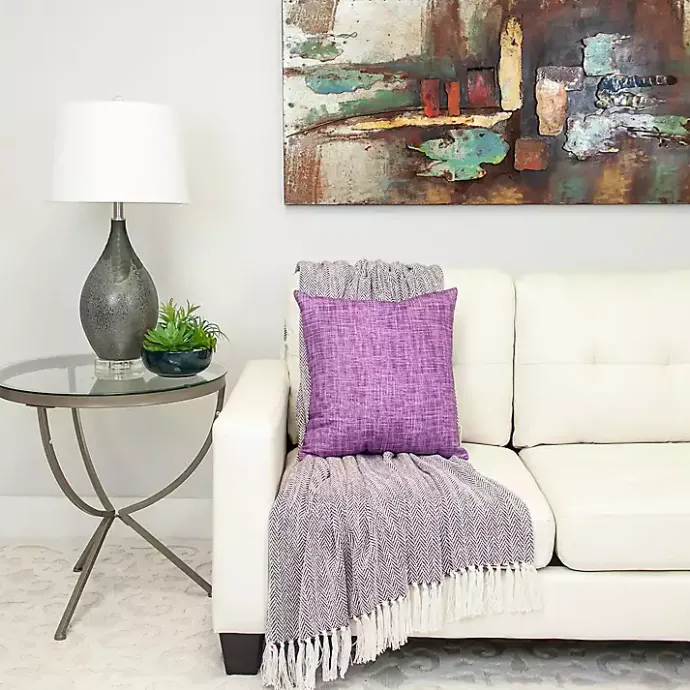 Kirklands Home Textured Velvet Pillow Purple