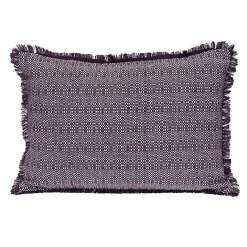 Hot Kirklands Home Woven Stripes Fringe Lumbar Pillow Purple
