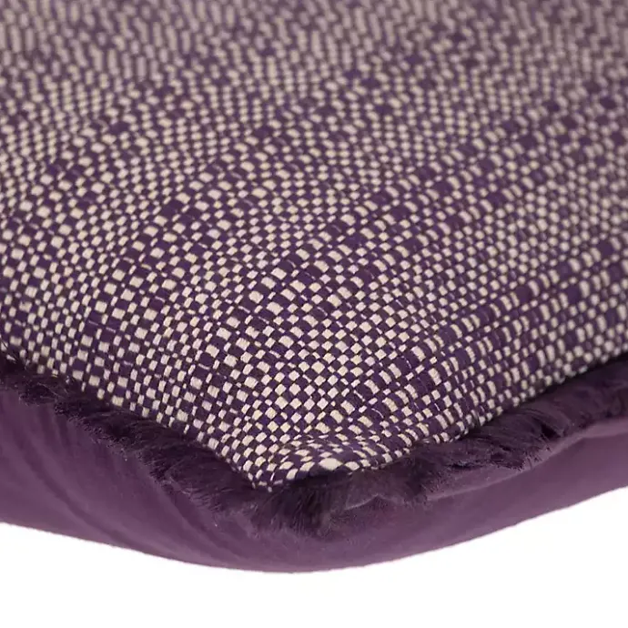 Hot Kirklands Home Woven Stripes Fringe Lumbar Pillow Purple