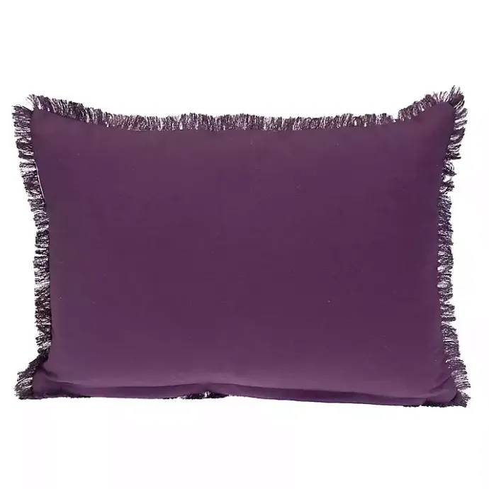 Hot Kirklands Home Woven Stripes Fringe Lumbar Pillow Purple