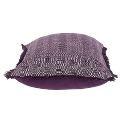 Hot Kirklands Home Woven Stripes Fringe Lumbar Pillow Purple