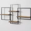 Outlet Kirklands Home Quadrate Multi-Level Black Metal Wall Shelf