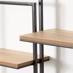 Outlet Kirklands Home Quadrate Multi-Level Black Metal Wall Shelf