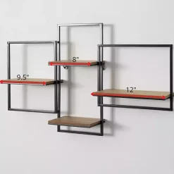 Outlet Kirklands Home Quadrate Multi-Level Black Metal Wall Shelf