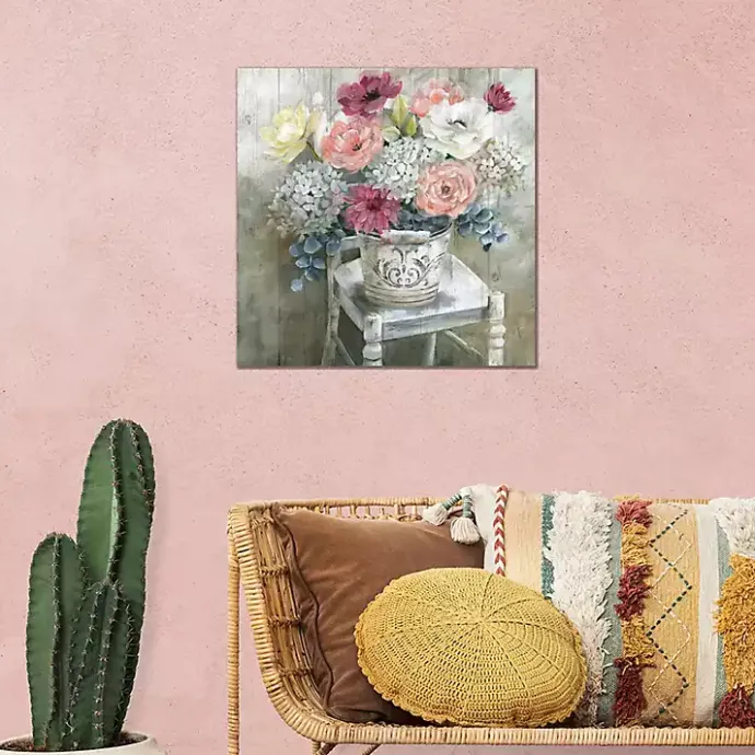 Sale Kirklands Home Quaint Cottage Bouquet Giclee Canvas Art Print