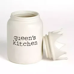 New Kirklands Home Queen's Kitchen Ceramic Canister White