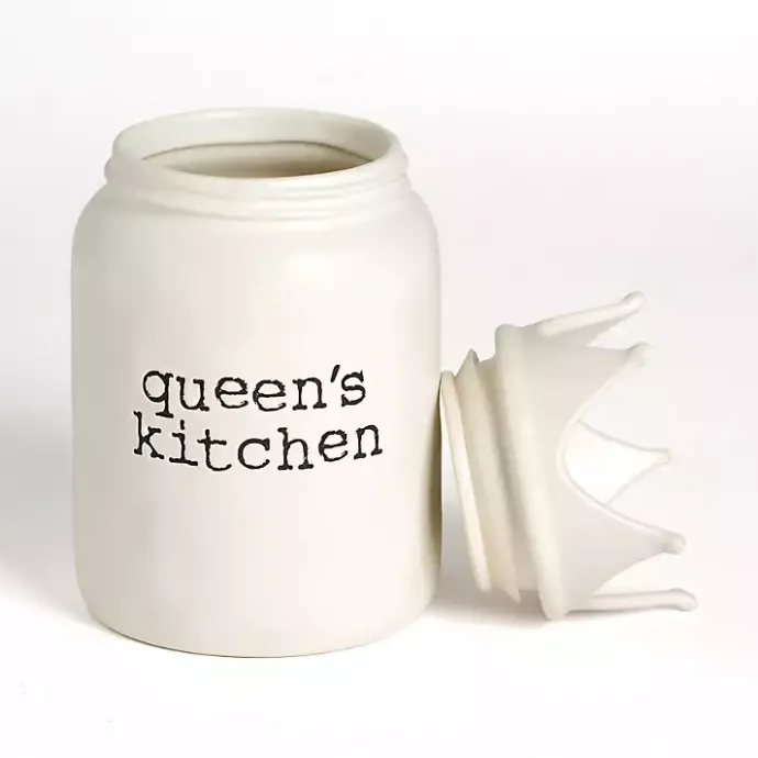 New Kirklands Home Queen's Kitchen Ceramic Canister White