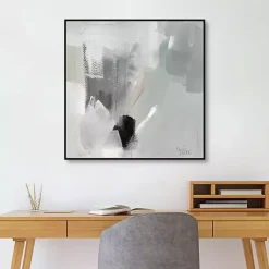 Sale Kirklands Home Quiet Framed Canvas Art Print Gray