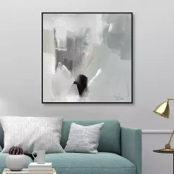 Sale Kirklands Home Quiet Framed Canvas Art Print Gray