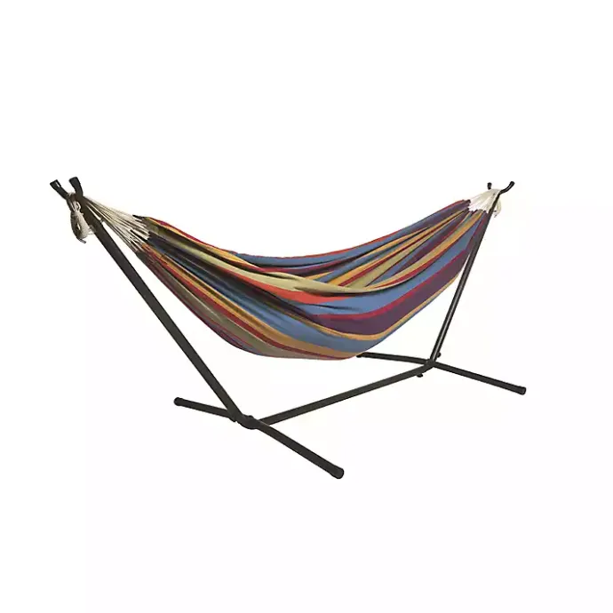 Online Kirklands Home Rainbow Double Hammock with Stand and Carry Bag Multi