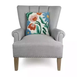 Online Kirklands Home Rainbow Florals Hooked Wool Pillow