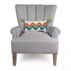 Hot Kirklands Home Rainbow Wave Hooked Wool Lumbar Pillow