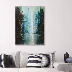 Best Kirklands Home Rainy Days Framed Canvas Art Print Blue