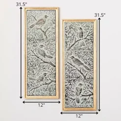 New Kirklands Home Raised Bird Metal Wall Plaques, Set of 2