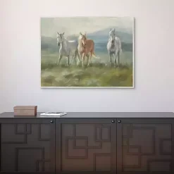 Outlet Kirklands Home Rangeland Horses Framed Canvas Art Print