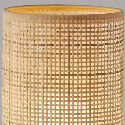 Best Kirklands Home Rattan Cylinder Shade White Base Table Lamp