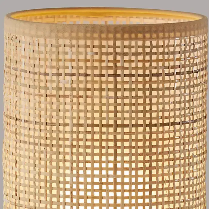 Best Kirklands Home Rattan Cylinder Shade White Base Table Lamp