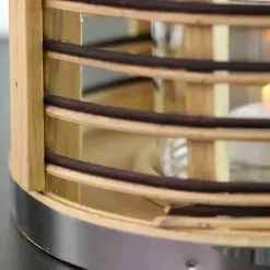 Discount Kirklands Home Rattan Hurricane Lantern with Jute Rope