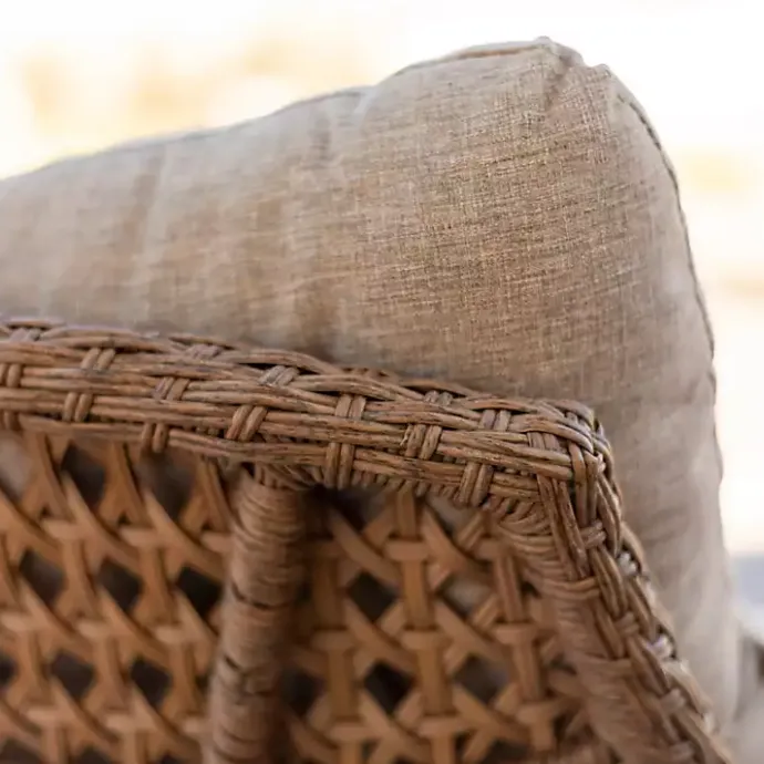 Discount Kirklands Home Rattan Scoop Chairs with Cushions, Set of 2