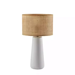 Discount Kirklands Home Rattan Shade Base Table Lamp White