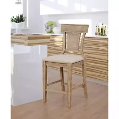 Hot Kirklands Home Ray with Gray Wash Finish Counter Stool Brown