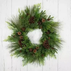 Outlet Kirklands Home Real Touch Pine and Cedar Jingle Bell Wreath