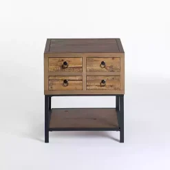 Kirklands Home Reclaimed Wood Accent Table with Keeping Drawers Brown