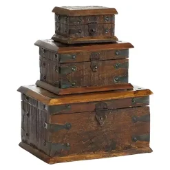 Discount Kirklands Home Reclaimed Wood Antique Box Set, Set of 3
