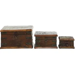 Discount Kirklands Home Reclaimed Wood Antique Box Set, Set of 3