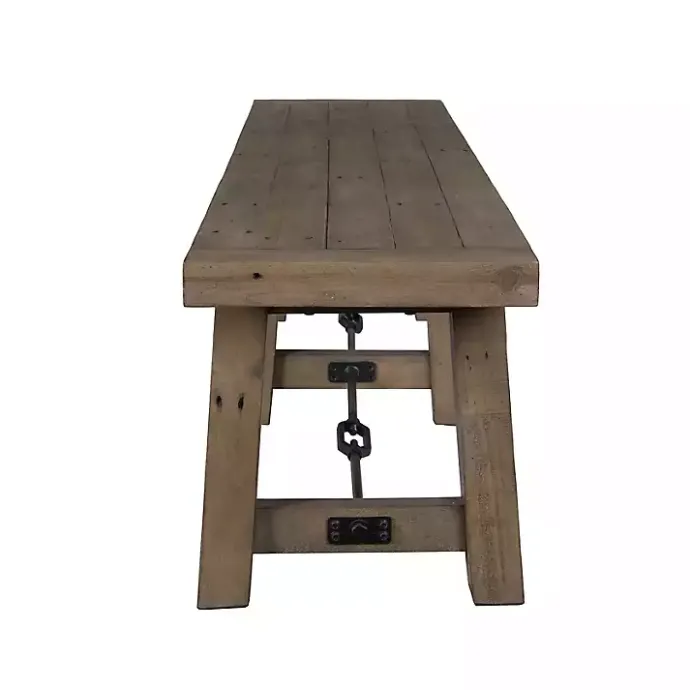 Discount Kirklands Home Reclaimed Wood Industrial Dining Bench Brown