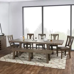 Discount Kirklands Home Reclaimed Wood Industrial Dining Bench Brown