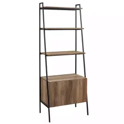 Sale Kirklands Home Reclaimed Wood Modern Ladder Bookcase with Cabinet