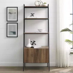 Sale Kirklands Home Reclaimed Wood Modern Ladder Bookcase with Cabinet