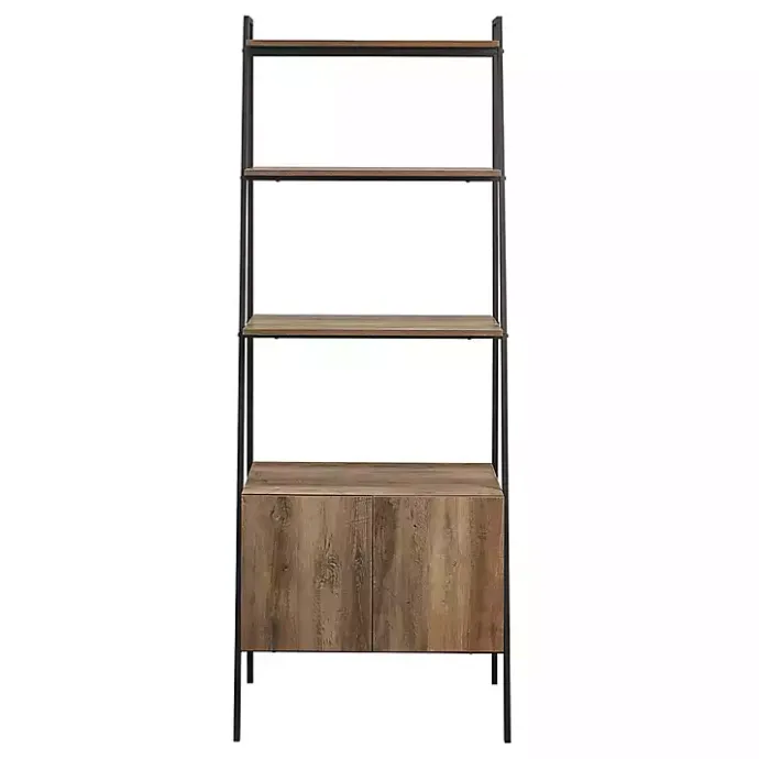 Sale Kirklands Home Reclaimed Wood Modern Ladder Bookcase with Cabinet