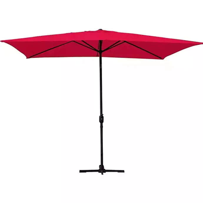Discount Kirklands Home Red & Black 10 ft. Hand Crank Tilt Umbrella